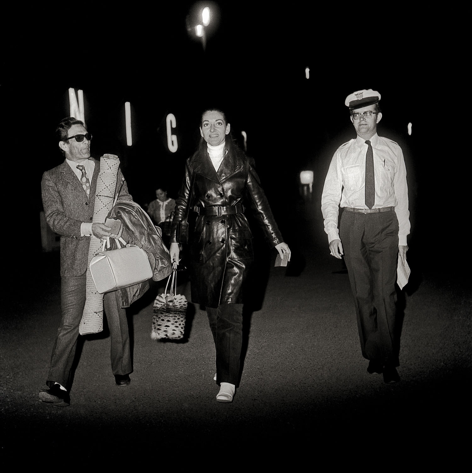 © photo Philippe Koudjina, 'Maria Callas et Pier Paolo Pasolini à l'aéroport de Niamey après un repérage pour le film Medea', Niamey, 1969