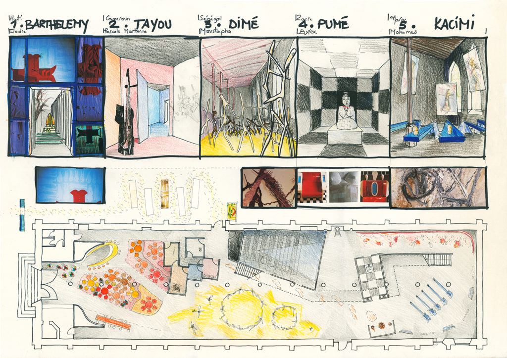 "Suites Africaines" exposition Revue Noire, Paris 1997 - Plan et croquis